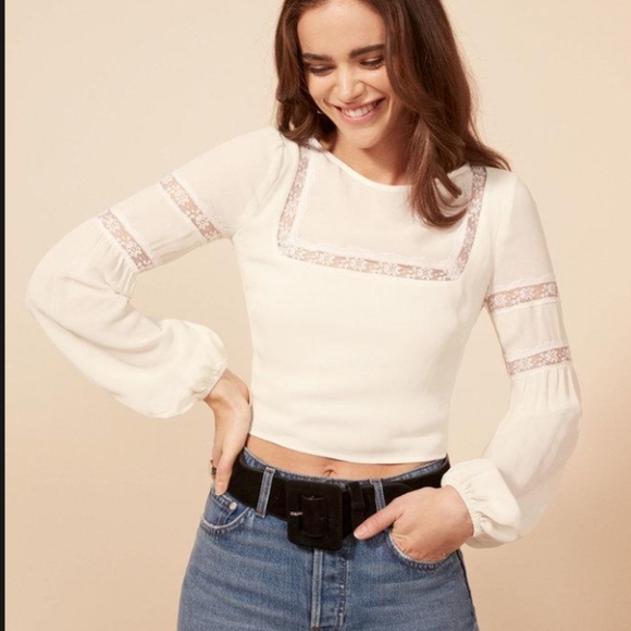 Reformation Tops - NWT Reformation Marian Top white Size 6